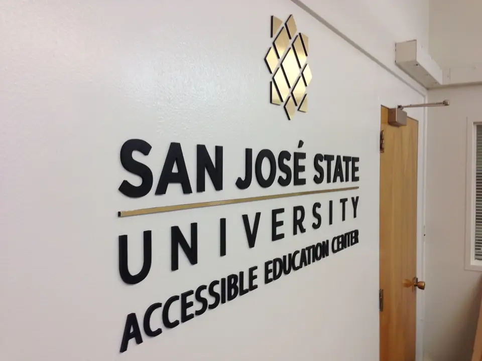 Dimensional wall lettering for San Jos&eacute; State University&rsquo;s Accessible Education Center